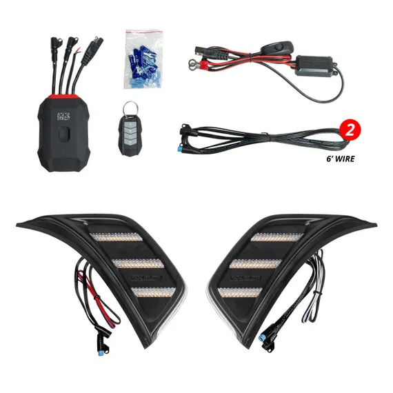 MX-VENT-RGB-KIT – XK GLOW Side Marker Light - LED, Fender Vent Clear Lens Black Trim LED Red/ Green/ Blue/ Amber Set ...